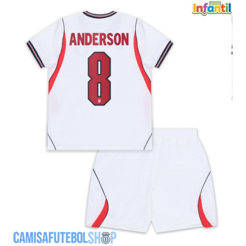 Camisa de time de futebol Inglaterra Elliot Anderson #8 Replicas 1º Equipamento Infantil Mundo 2026 Manga Curta (+ Calças curtas)